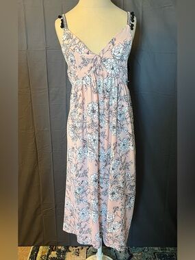 Privy Floral Maxi Dress in Pink and Black, Size S